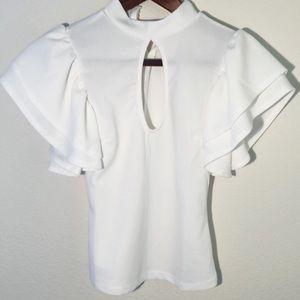 💕 Classy Key hole Ruffle Blouse